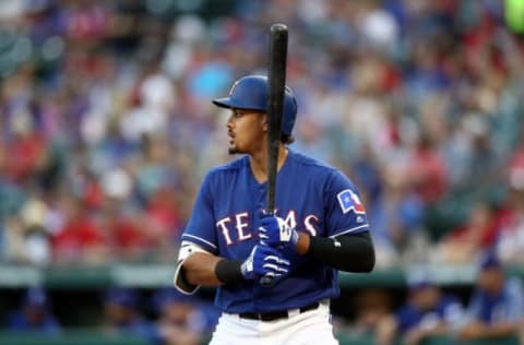 ARLINGTON, TX – MAY 07: Ronald Guzman #67 of the Texas Rangers at Globe Life Park in Arlington on May 7, 2018 in Arlington, Texas. (Photo by Ronald Martinez/Getty Images)