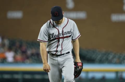 DETROIT, MI – JUNE 9: Cody Allen #37 of the Cleveland Indians reacts after giving up a 12th inning walk off home run to Jeimer Candelario (not in photo) of the Detroit Tigers at Comerica Park on June 9, 2018 in Detroit, Michigan. Detroit defeated Cleveland 4-2. (Photo by Leon Halip/Getty Images)