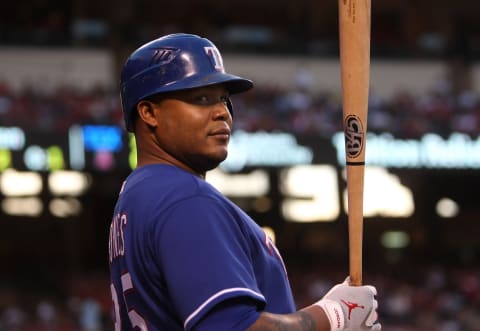 ANAHEIM, CA – JULY 08: Andruw Jones #25 of the Texas Rangers waits on deck against the Los Angeles Angels of Anaheim on July 8, 2009 at Angel Stadium in Anaheim, California. Jones hit three home runs in the game as the Rangers won 8-1. (Photo by Stephen Dunn/Getty Images)