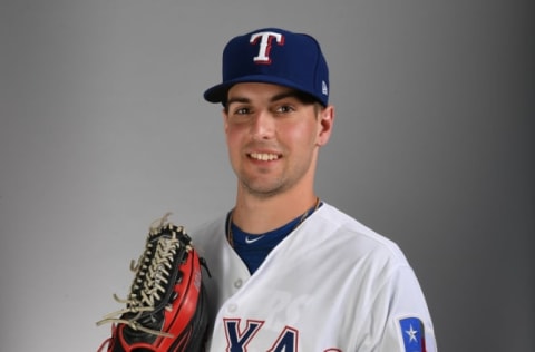 SURPRISE, AZ – FEBRUARY 20: Joe Palumbo #62 of the Texas Rangers poses for a portrait on photo day at Surprise Stadium on February 20, 2019 in Surprise, Arizona. (Photo by Norm Hall/Getty Images)