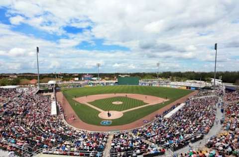 Mar 30, 2016; Fort Myers, FL, USA; General view of CenturyLink Sports Complex, the spring training home of the Minnesota Twins. Mandatory Credit: Kim Klement-USA TODAY Sports