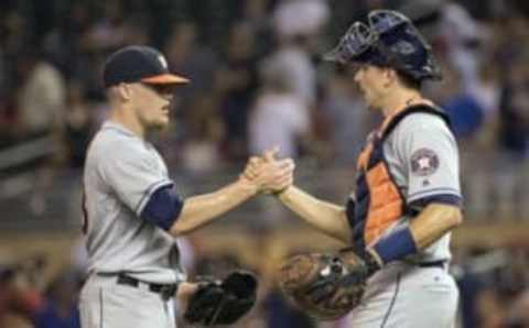 Houston Astros relief pitcher Ken Giles (left) and Castro. Mandatory Credit: Jesse Johnson-USA TODAY Sports