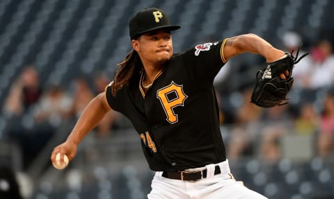 PITTSBURGH, PA – AUGUST 20: Chris Archer #24 of the Pittsburgh Pirates delivers a pitch in the first inning during the game against the Washington Nationals at PNC Park on August 20, 2019 in Pittsburgh, Pennsylvania. (Photo by Justin Berl/Getty Images)