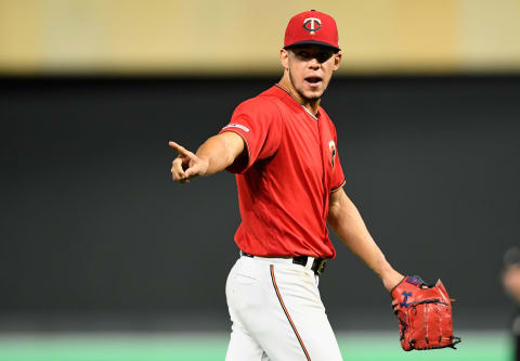 MINNEAPOLIS, MINNESOTA – SEPTEMBER 16: Starting pitcher Jose Berrios #17 of the Minnesota Twins leaves the game against the Chicago White Sox during the eighth inning at Target Field on September 16, 2019 in Minneapolis, Minnesota. The Twins defeated the White Sox 5-3. (Photo by Hannah Foslien/Getty Images)