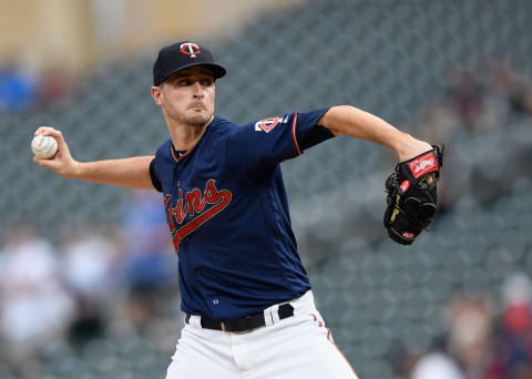 MINNEAPOLIS, MINNESOTA – SEPTEMBER 18: Jake Odorizzi #12 of the Minnesota Twins delivers a pitch against the Chicago White Sox during the first inning of the game at Target Field on September 18, 2019 in Minneapolis, Minnesota. (Photo by Hannah Foslien/Getty Images)