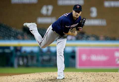 DETROIT, MI – SEPTEMBER 24: Jake Odorizzi #12 of the Minnesota Twins pitches against the Detroit Tigers during the sixth inning at Comerica Park on September 24, 2019 in Detroit, Michigan. Odorizzi recorded his 15th win, 4-2 over the Tigers. (Photo by Duane Burleson/Getty Images)