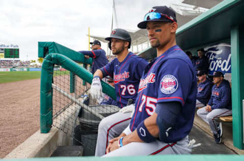 Alex Kirilloff and Royce Lewis of the Minnesota Twins (Photo by Brace Hemmelgarn/Minnesota Twins/Getty Images)