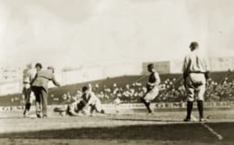 Washington Senators’ Ossie Bluege makes the tag (Photo by Mark Rucker/Transcendental Graphics, Getty Images)