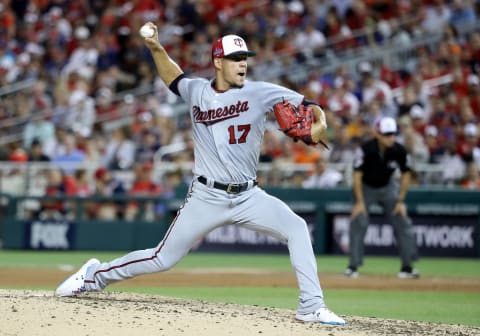 WASHINGTON, DC – JULY 17: Jose Berrios #17 of the Minnesota Twins and the American League pitches in the fifth inning against the National League during the 89th MLB All-Star Game, presented by Mastercard at Nationals Park on July 17, 2018 in Washington, DC. (Photo by Rob Carr/Getty Images)