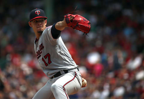 BOSTON, MA – JULY 29: Jose Berrios #17 of the Minnesota Twins throws against the Boston Red Sox in the first inning at Fenway Park on July 29, 2018 in Boston, Massachusetts. (Photo by Jim Rogash/Getty Images)