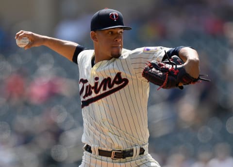 MINNEAPOLIS, MN – AUGUST 15: Jose Berrios #17 of the Minnesota Twins delivers a pitch against the Pittsburgh Pirates during the first inning of the interleague game on August 15, 2018 at Target Field in Minneapolis, Minnesota. (Photo by Hannah Foslien/Getty Images)