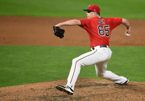 MINNEAPOLIS, MN – SEPTEMBER 07: Trevor May #65 of the Minnesota Twins delivers a pitch against the Kansas City Royals during the sixth inning of the game on September 7, 2018 at Target Field in Minneapolis, Minnesota. The Twins defeated the Royals 10-6. (Photo by Hannah Foslien/Getty Images)