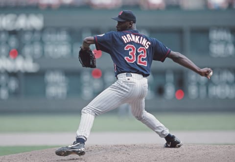 LaTroy Hawkins, pitcher for the Minnesota Twins. (Photo by Stephen Dunn/Getty Images)