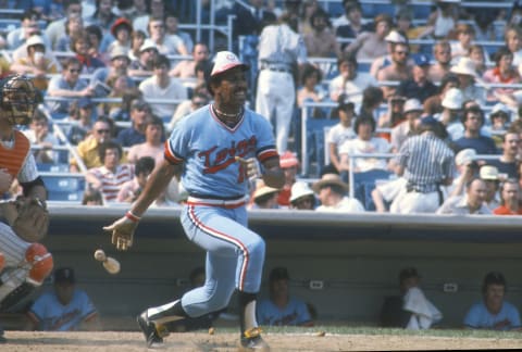 Lyman Boston of the Minnesota Twins bats against the New York Yankees. (Photo by Focus on Sport/Getty Images)