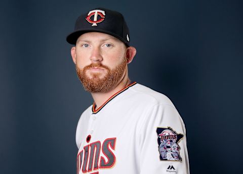 FORT MYERS, FLORIDA – FEBRUARY 22: Zack Littell #52 of the Minnesota Twins poses for a portrait during Minnesota Twins Photo Day on February 22, 2019 at Hammond Stadium in Fort Myers, Florida. (Photo by Elsa/Getty Images)