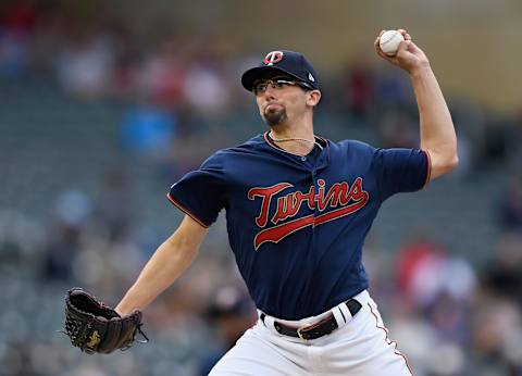 MINNEAPOLIS, MN – MAY 28: Devin Smeltzer #31 of the Minnesota Twins delivers his first pitch in his major league debut against the Milwaukee Brewers during the first inning of the interleague game on May 28, 2019 at Target Field in Minneapolis, Minnesota. a(Photo by Hannah Foslien/Getty Images)