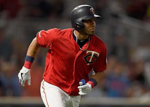 MINNEAPOLIS, MN – AUGUST 09: Eddie Rosario #20 of the Minnesota Twins watches after hitting a solo home run against the Cleveland Indians during the sixth inning of the game on August 9, 2019 at Target Field in Minneapolis, Minnesota. (Photo by Hannah Foslien/Getty Images)