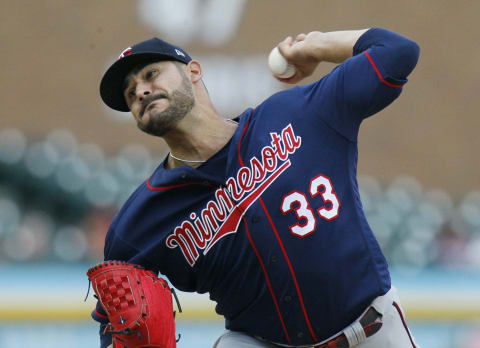 DETROIT, MI – AUGUST 31: Martin Perez #33 of the Minnesota Twins pitches against the Detroit Tigers during the second inning at Comerica Park on August 31, 2019 in Detroit, Michigan. (Photo by Duane Burleson/Getty Images)