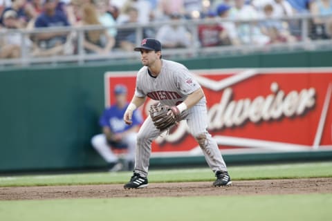 Nick Punto of the Minnesota Twins in action against the Kansas City Royals at Kauffman Stadium in Kansas City, Mo. on July 9, 2005. The Royals won 12-8. (Photo by G. N. Lowrance/Getty Images)