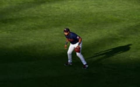 Luis Arraez of the Minnesota Twins plays second base against the Cleveland Indians. (Photo by Hannah Foslien/Getty Images)