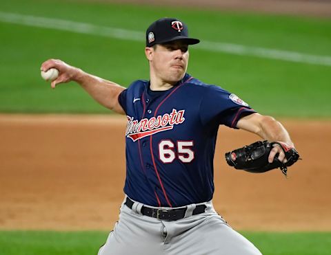 Trevor May of the Minnesota Twins pitches against the Chicago White Sox. (Photo by Quinn Harris/Getty Images)