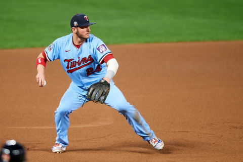 Josh Donaldson of the Minnesota Twins makes a play at third base. (Photo by Hannah Foslien/Getty Images)