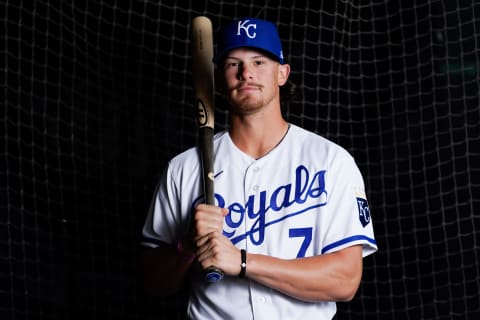 Bobby Witt Jr. of the Kansas City Royals poses during Photo Day. (Photo by Kelsey Grant/Getty Images)