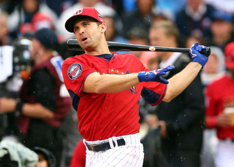 MINNEAPOLIS, MN – JULY 14: American League All-Star Brian Dozier #2 of the Minnesota Twins bats during the Gillette Home Run Derby at Target Field on July 14, 2014 in Minneapolis, Minnesota. (Photo by Elsa/Getty Images)