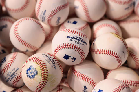 PHOENIX, AZ – APRIL 02: Detail of baseballs during batting practice to the MLB opening day game between the San Francisco Giants and the Arizona Diamondbacks at Chase Field on April 2, 2017 in Phoenix, Arizona. (Photo by Christian Petersen/Getty Images)