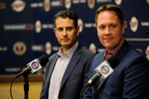 Thad Levine, General Manager and Derek Falvey, Chief Baseball Officer for the Minnesota Twins. (Photo by Hannah Foslien/Getty Images)