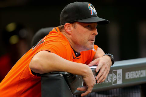 DENVER, CO – AUGUST 22: Manager Mike Redmond of the Miami Marlins looks on during a game against the Colorado Rockies at Coors Field on August 22, 2014 in Denver, Colorado. (Photo by Justin Edmonds/Getty Images)