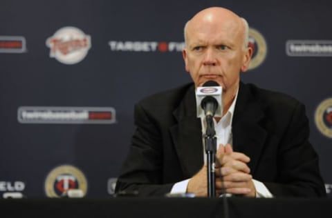 MINNEAPOLIS, MN – SEPTEMBER 29: General Manager Terry Ryan of the Minnesota Twins speaks to the media about replacing manger Ron Gardenhire at a press conference on September 29, 2014 at Target Field in Minneapolis, Minnesota. (Photo by Hannah Foslien/Getty Images)