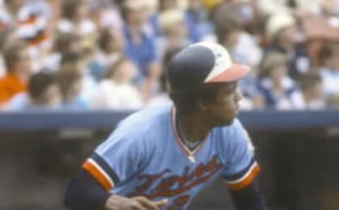 KANSAS CITY, MO – CIRCA 1974: Rod Carew #29 of the Minnesota Twins runs up the first base line against the Kansas City Royals during an Major League Baseball game circa 1974 at Royals Stadium in Kansas City, Missouri. Carew played for the Twins from 1967-78. (Photo by Focus on Sport/Getty Images)