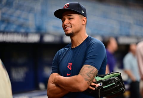 Chris Archer of the Minnesota Twins looks on prior to a game against the Tampa Bay Rays at Tropicana Field. (Photo by Julio Aguilar/Getty Images)