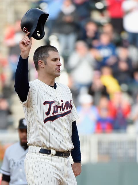 MINNEAPOLIS, MN – SEPTEMBER 30: Joe Mauer #7 of the Minnesota Twins acknowledges the crowd after a double against the Chicago White Sox during the eighth inning of the game on September 30, 2018 at Target Field in Minneapolis, Minnesota. (Photo by Hannah Foslien/Getty Images)