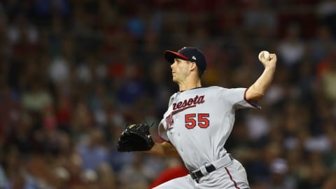 BOSTON, MA – JULY 27: Taylor Rogers #55 of the Minnesota Twins pitches in the bottom of the seventh inning of the game against the Boston Red Sox at Fenway Park on July 27, 2018 in Boston, Massachusetts. (Photo by Omar Rawlings/Getty Images)