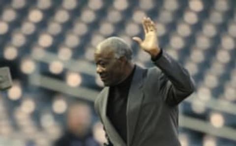 Jim “Mudcat” Grant, formerly of the Minnesota Twins, at the funeral for Hall of Famer Harmon Killebrew. (Photo by Hannah Foslien/Getty Images)