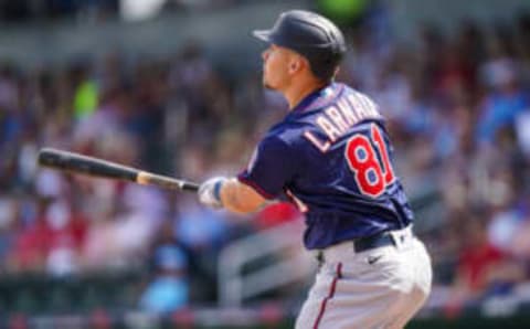 Trevor Larnach of the Minnesota Twins (Photo by Brace Hemmelgarn/Minnesota Twins/Getty Images)