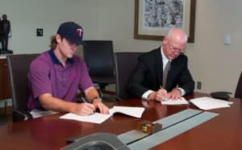 Minnesota Twins 2013 first round draft pick Kohl Stewart (Photo by Brace Hemmelgarn/Minnesota Twins/Getty Images)