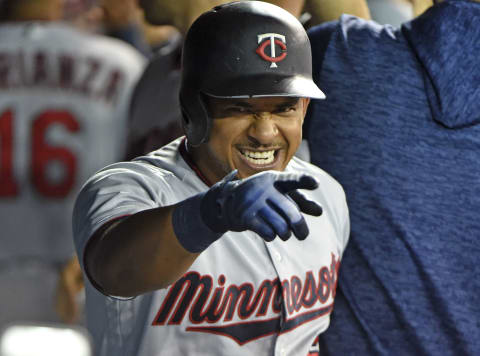 Minnesota Twins third baseman Eduardo Escobar reacts in the dugout after hitting a three-run home run against the Toronto Blue Jays. (Dan Hamilton-USA TODAY Sports)