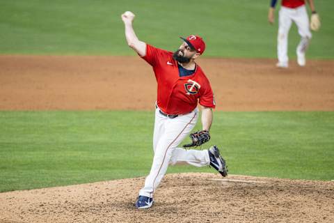 Minnesota Twins relief pitcher Matt Shoemaker throws during the ninth inning against the Houston Astros at Target Field. (Jordan Johnson-USA TODAY Sports)