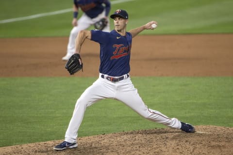 Minnesota Twins relief pitcher Taylor Rogers delivers a pitch in the ninth inning against the Detroit Tigers at Target Field. (Jesse Johnson-USA TODAY Sports)