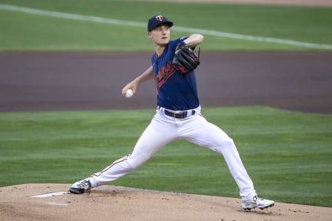 Minneapolis, Minnesota, USA; Minnesota Twins starting pitcher Griffin Jax (83) delivers against the Chicago White Sox in the first inning at Target Field. Mandatory Credit: Jesse Johnson-USA TODAY Sports