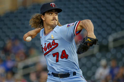 Minnesota Twins starting pitcher Joe Ryan throws a pitch against the Chicago Cubs. (Bruce Kluckhohn-USA TODAY Sports)