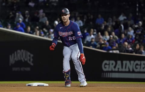 Minnesota Twins left fielder Max Kepler rounds second base with a double against the Chicago Cubs. (David Banks-USA TODAY Sports)