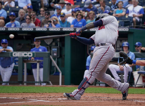 Minnesota Twins first baseman Miguel Sano connects for a single against the Kansas City Royals. (Denny Medley-USA TODAY Sports)