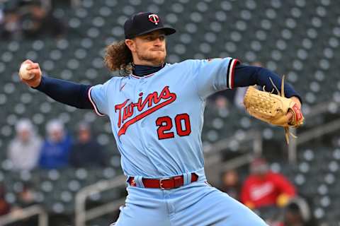 Minnesota Twins starting pitcher Chris Paddack throws a pitch against the Detroit Tigers. (Nick Wosika-USA TODAY Sports)