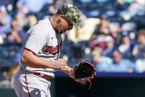 Minnesota Twins relief pitcher Jhoan Duran celebrates after the victory over the Kansas City Royals. (Denny Medley-USA TODAY Sports)