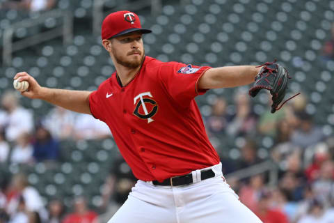 Minnesota Twins starting pitcher Bailey Ober delivers a pitch against the Kansas City Royals at Target Field. (Nick Wosika-USA TODAY Sports)