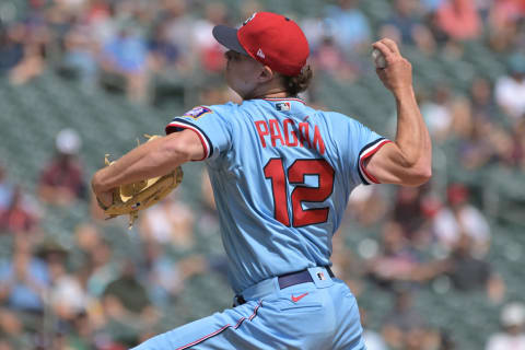 Minnesota Twins relief pitcher Emilio Pagan throws a pitch against the Kansas City Royals (Jeffrey Becker-USA TODAY Sports)